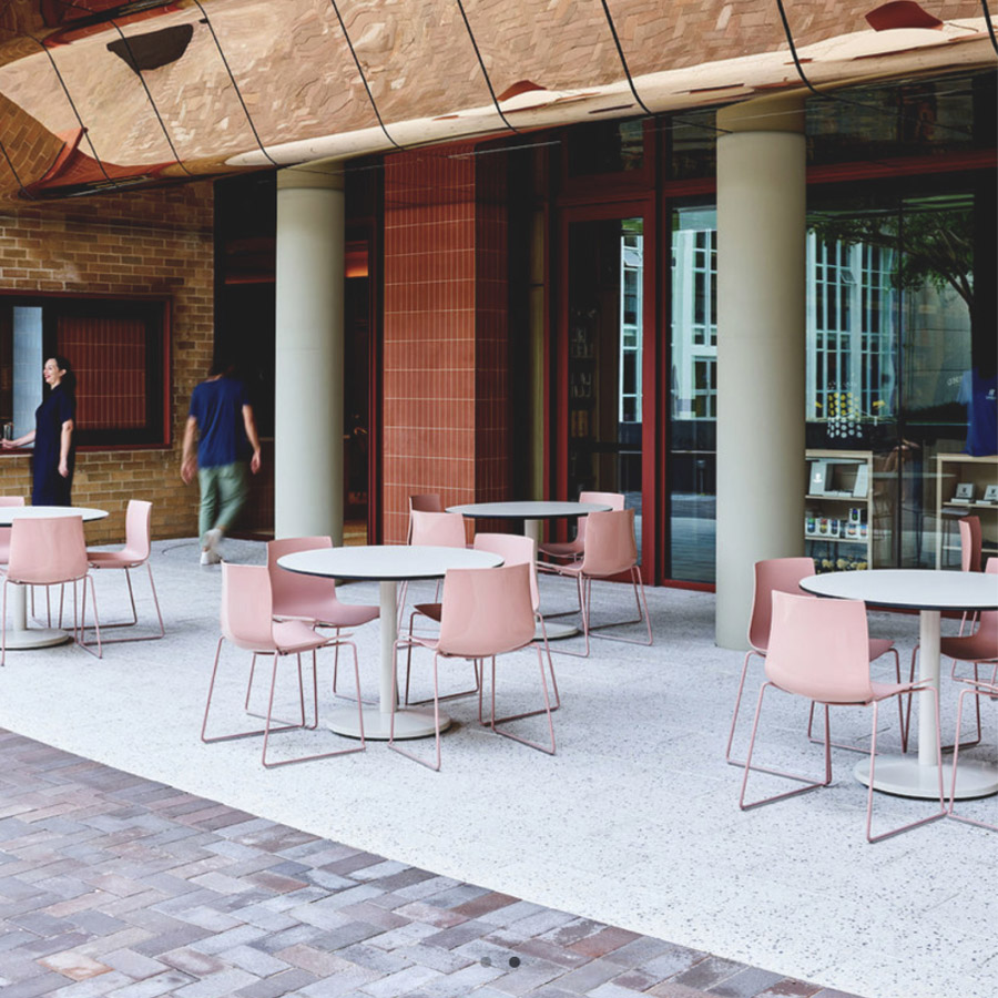 Arper Catifa 46 0278 Monocolor Schale und Kufengestell in Altrosa