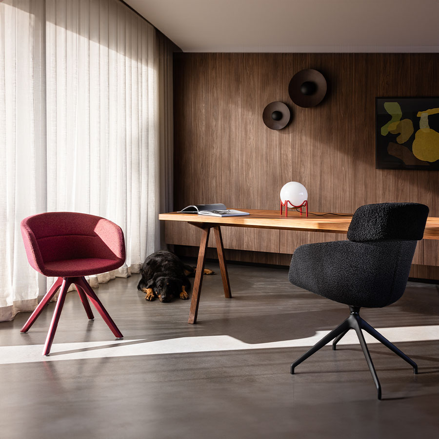 Noti Paxt mit Drehgestell und hoher Rückenlehne Stoff Mica 2497-62095