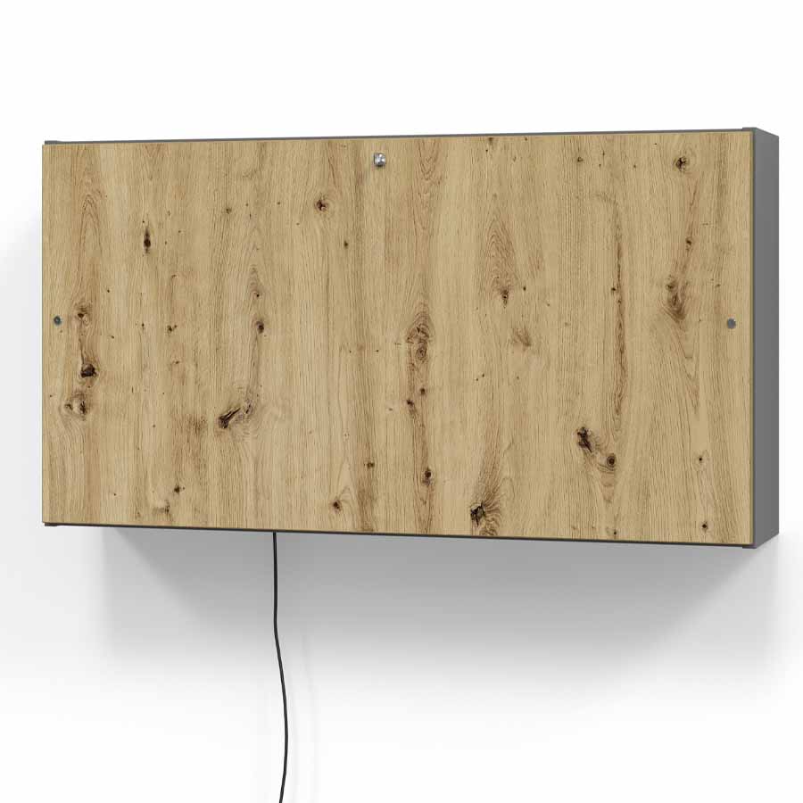 Wandschreibtisch Graphit/Asteiche - geschlossen - Beispielbild 3