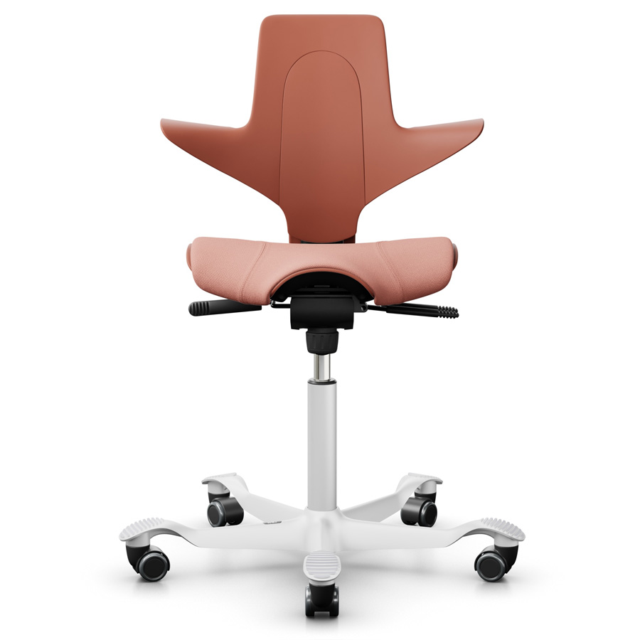 HAG Capisco Puls 8020 Rosehip mit Bezug LIght blush Select (Gabriel) Gestell weiß