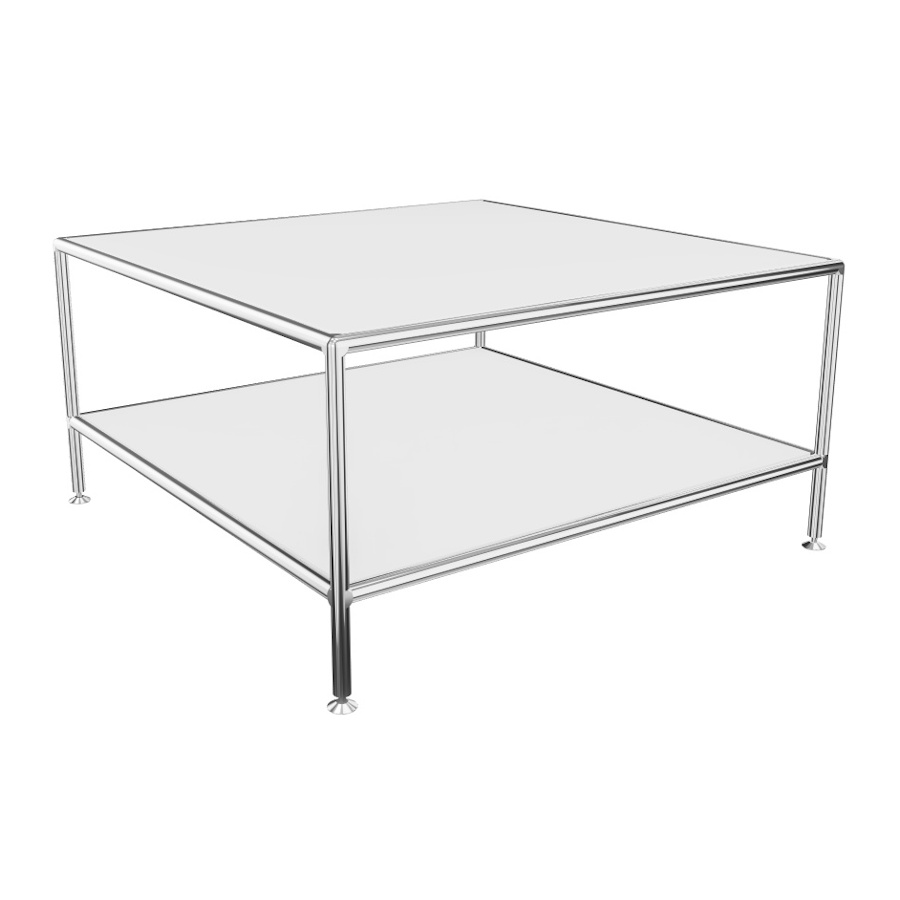 Bosse Couchtisch Chrom in Melamin Weiß