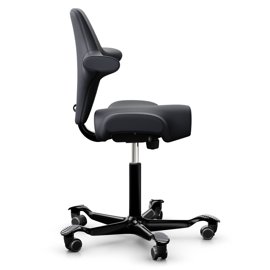 HAG CAPISCO 8106 Lederbezug Anthrazit Sattelsitz - Gestell schwarz