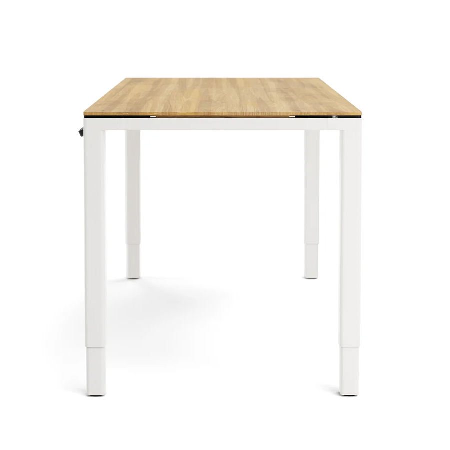 Yaasa Desk Four Tisch Gestell weiß, Tischplatte Eiche natur Massivholz