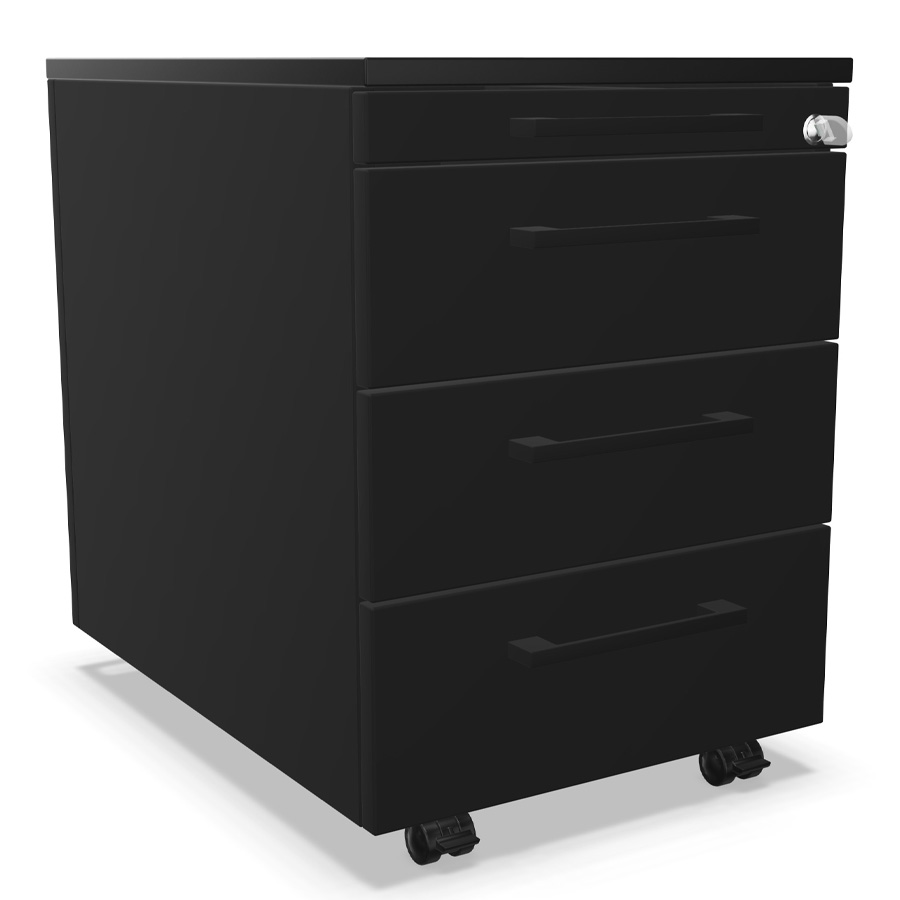 Palmberg Rollcontainer ORGA PLUS 333+1 schwarz - seitlich