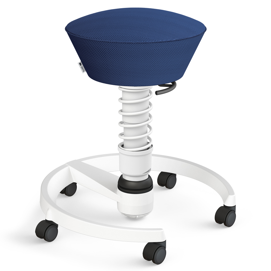 Aeris Swopper Air Mesh-Gewebe Runner blau mit Rollen - Gestell/Feder weiß