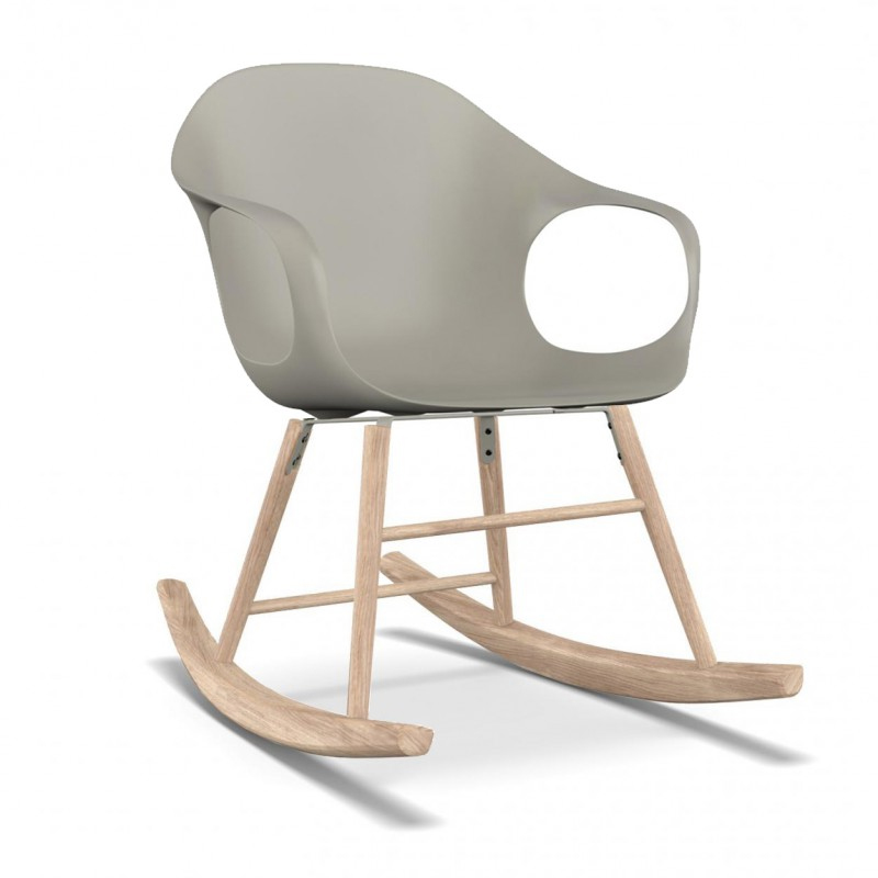 Kirstalia Elephant Schaukelstuhl beige mit Buchenholz