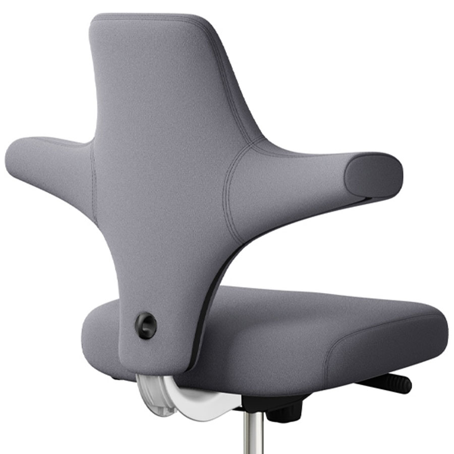 HAG CAPISCO 8126 Stoff Xtreme grau mit flachem Sitz - Gestell weiß Nahaufnahme