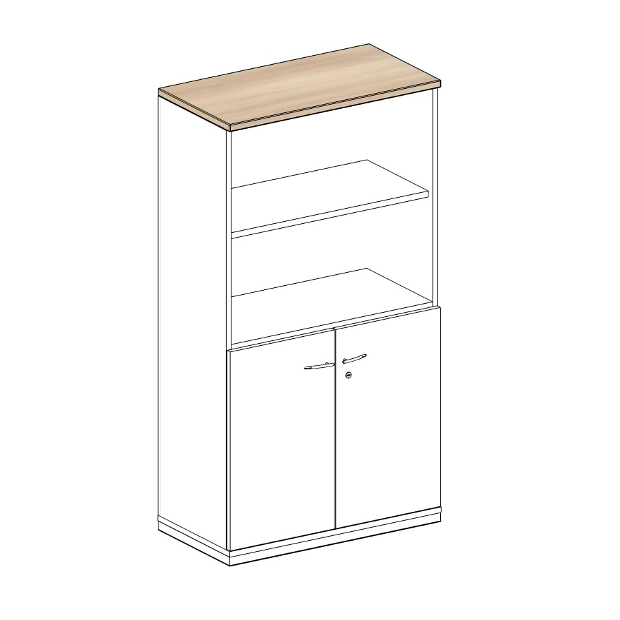 König + Neurath Acta Kombischrank 5 OH - 2 OH Türen und 3 OH Regal 80x42x183,2 cm