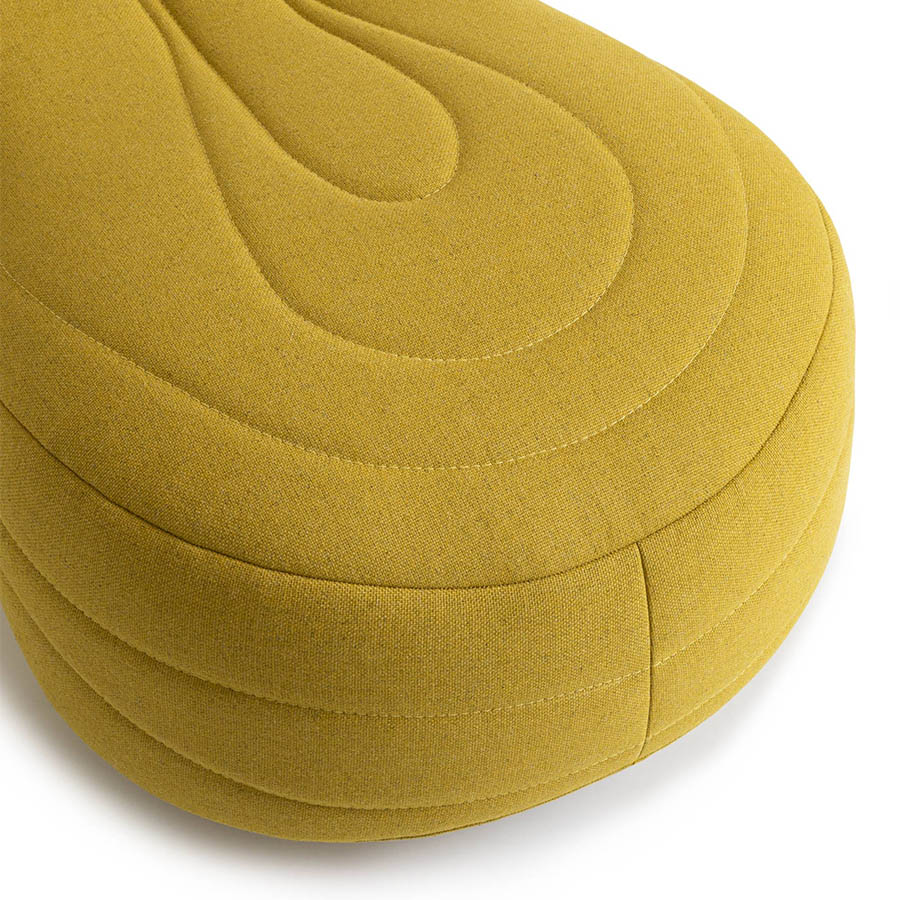 Noti Bouli 2-Sitzer-Sofa mit Fußgleiter in Stoff Steellcut Trio 3 0446 Gelb