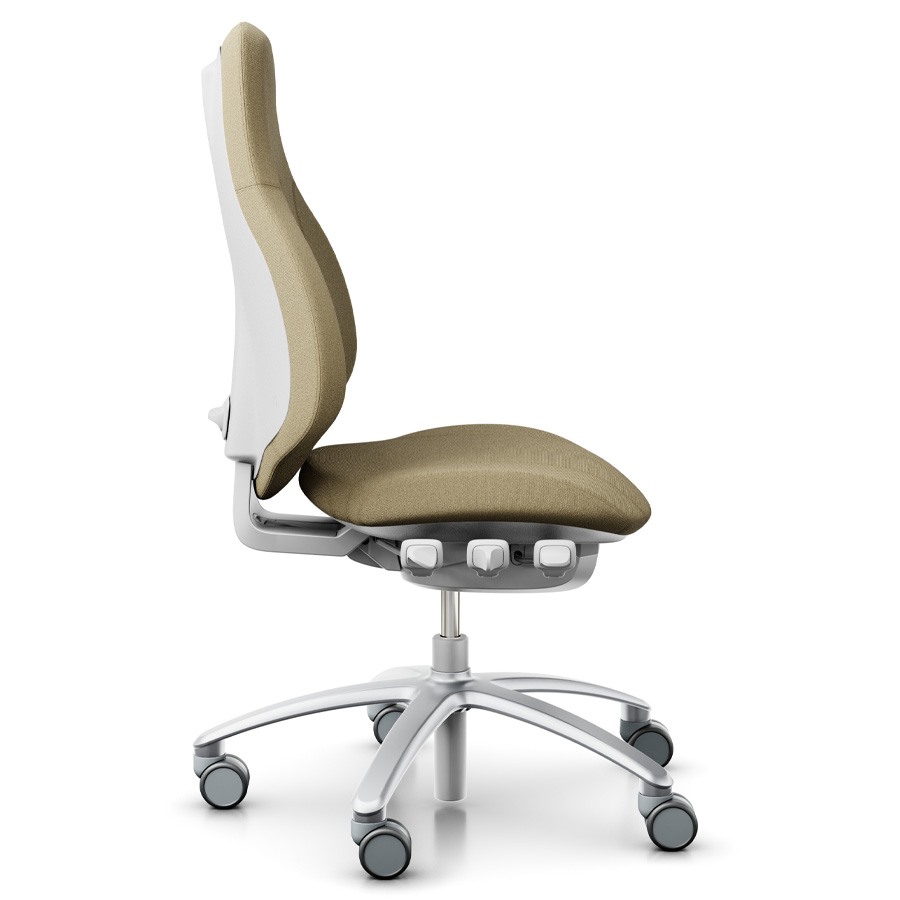 RH Mereo 220 silver-grey mit hoher Rückenlehne - Stoff capture beige - Seitenansicht