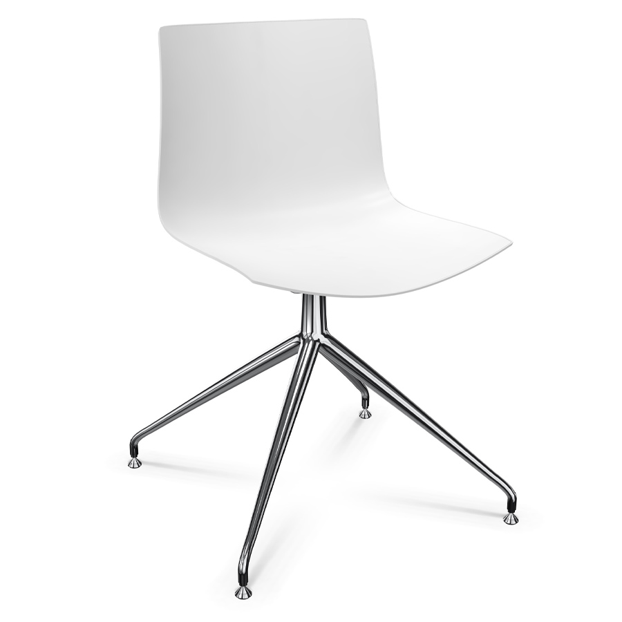 Arper CATIFA 46 0368 einfarbig weiß - Gestell Alu glänzend