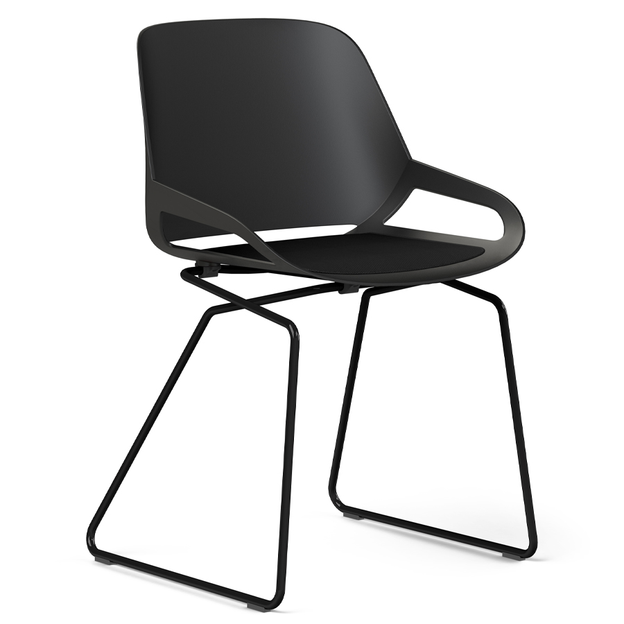 Aeris Numo Kufengestell schwarz - Sitzschale schwarz - Sitzkissen schwarz