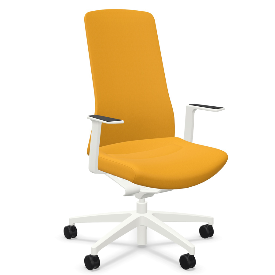 Interstuhl PUREis3 PU113 weiß-maisgelb - T-Armlehnen fix