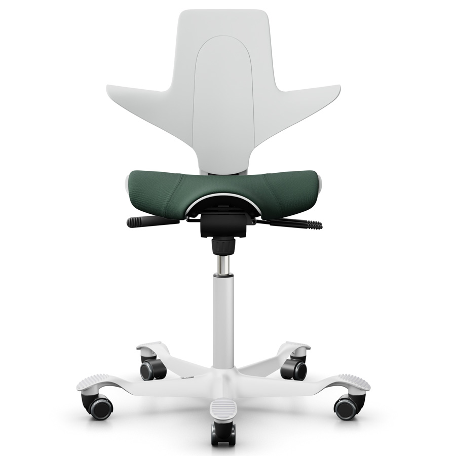 HAG Capisco Puls 8020 weiß mit Polster Select dunkelgrün 68209 Detail