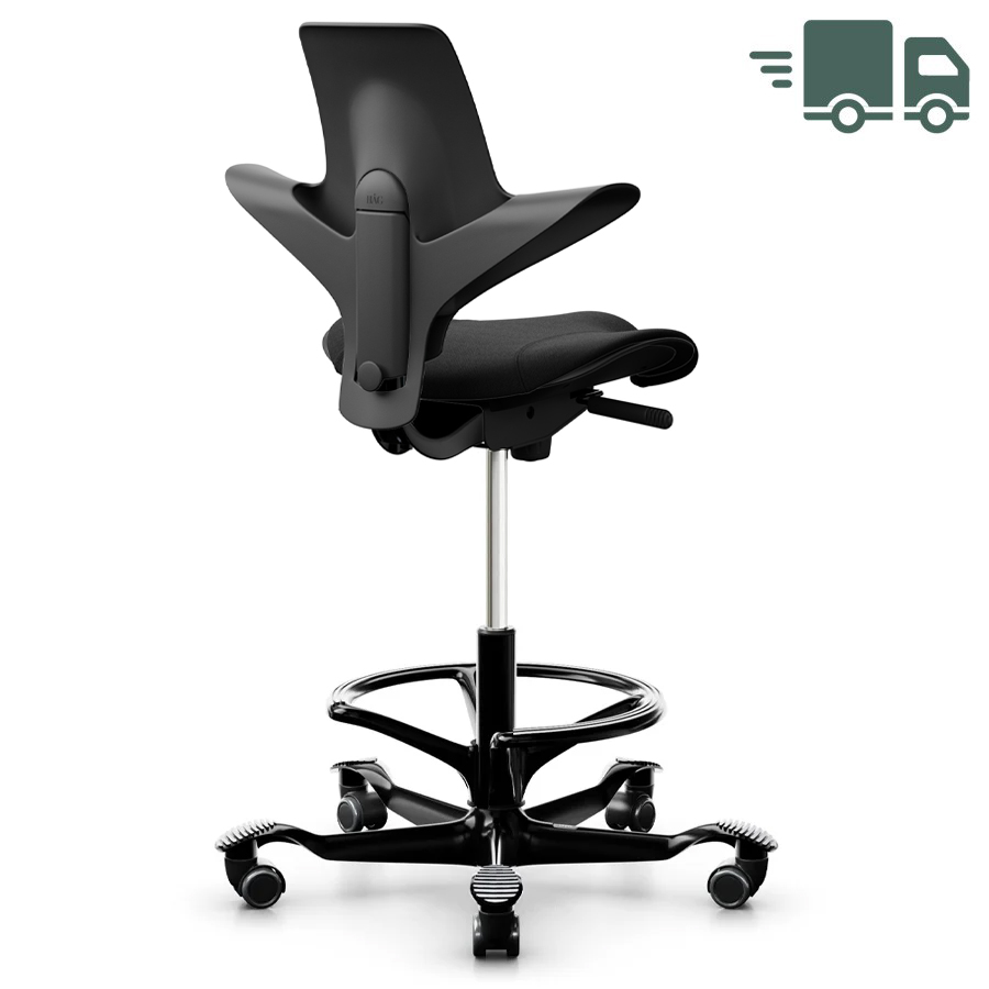 HAG Capisco 8020 Stehhilfe mit hoher Gasfeder 265 mm und Fußring - Rückansicht