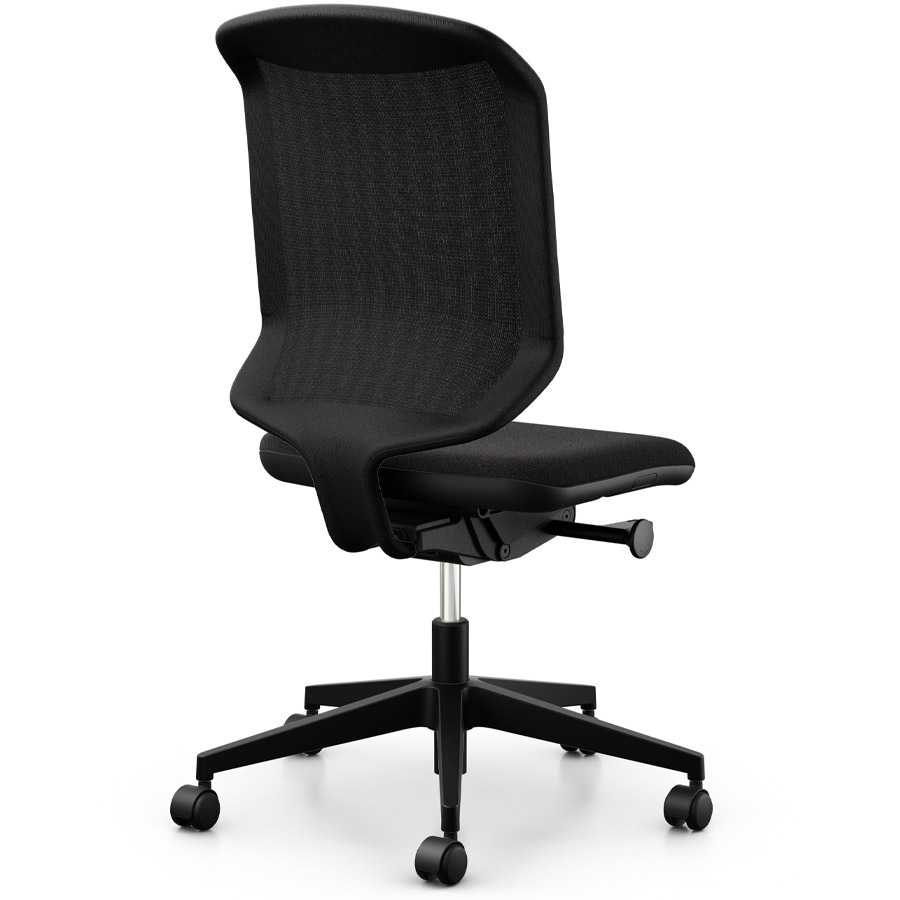 Giroflex 434-4019 schwarz mit Kunststoff-Fußkreuz - Rückansicht