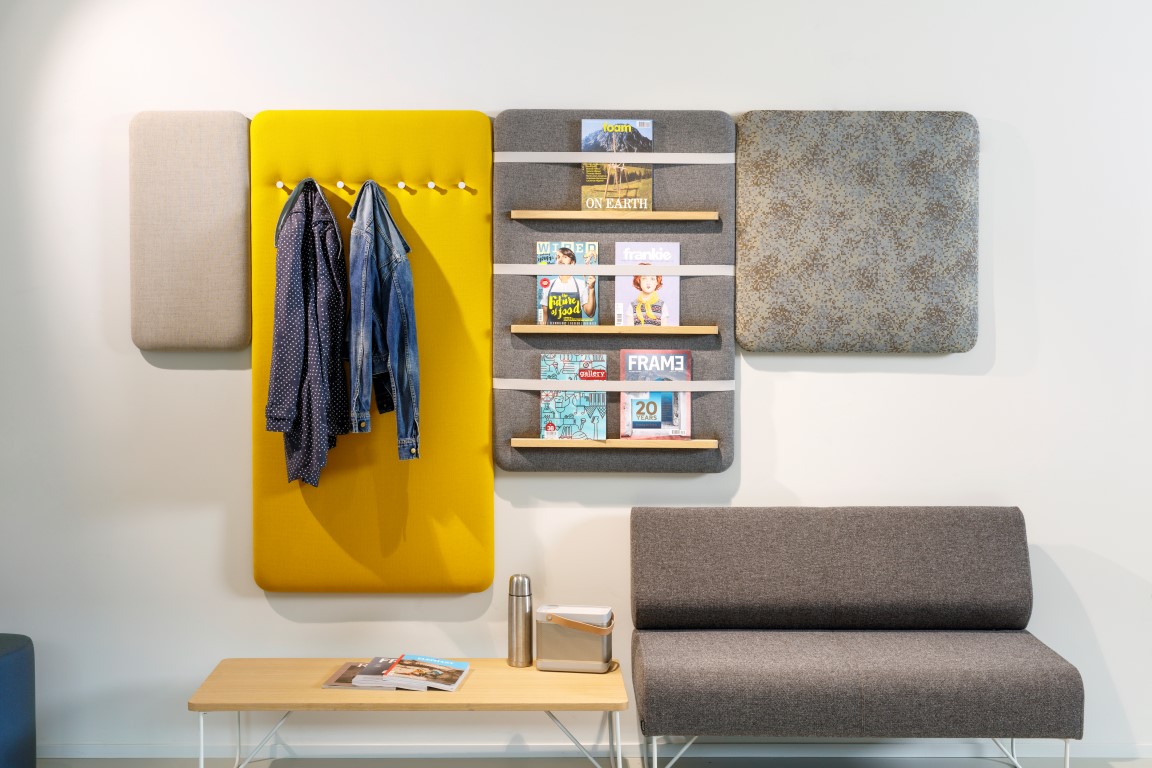 Cascando PILLOW WALL H 120 x B 80 cm Akustikwandpaneel Broschürenhalter