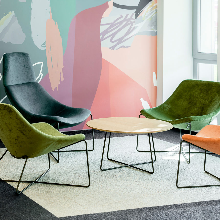 Noti Mishell Beistelltisch mit Kufengestell Tischplatte Eiche natur, Kufengestell schwarz