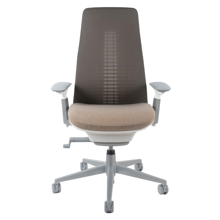 HAWORTH Fern Bürodrehstuhl brau mit Netzrücken Fußkreuz gepulvert Titanium