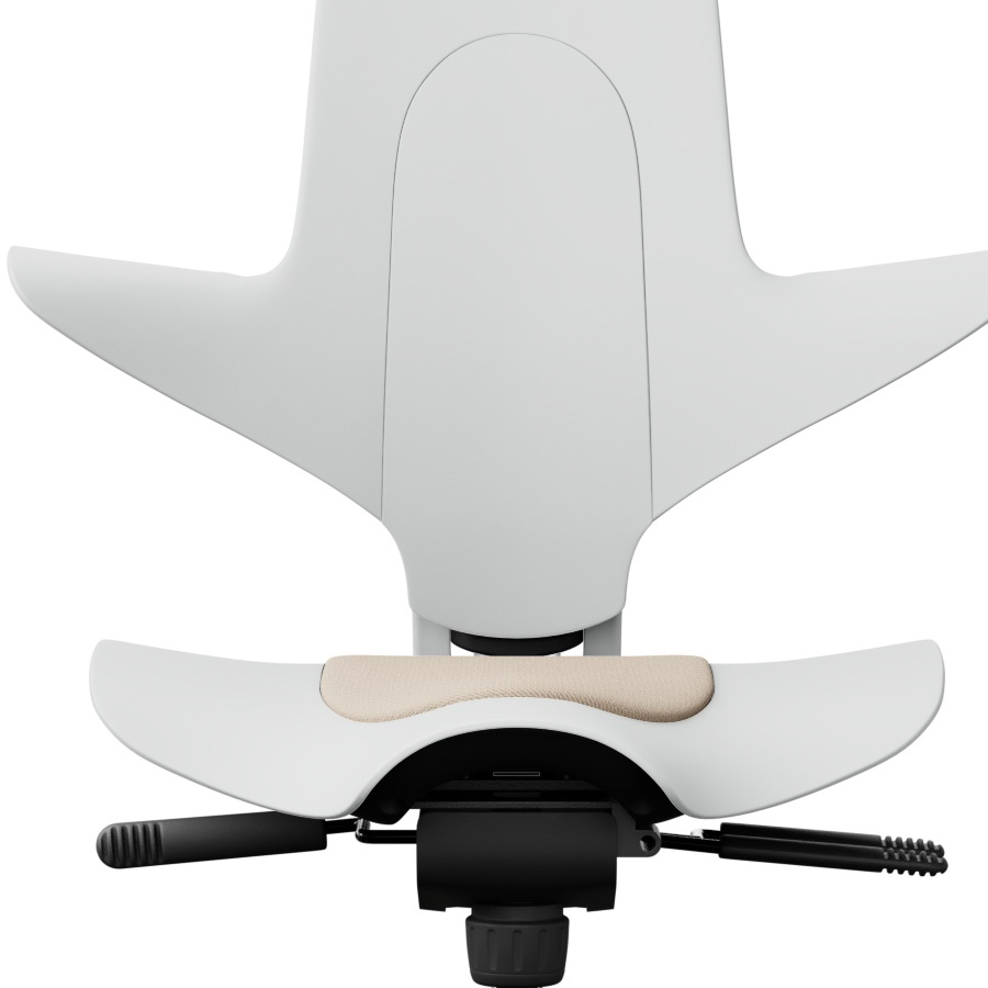 HAG Capisco PUls 8010 weiss mit Stoffeinsatz Select Hellbeige