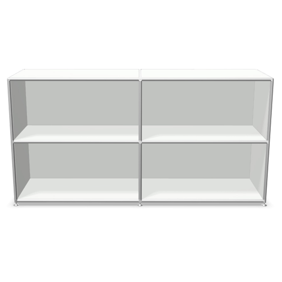 Bosse Regal Chrom 2 OH Breite 160 cm in Melamin Weiß