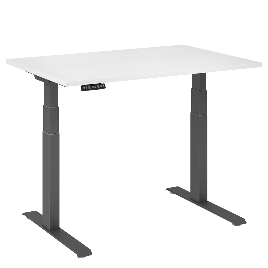 RWH RAPID Schreibtisch elektrisch verstellbar - weiß/graphit - 120 cm Breite