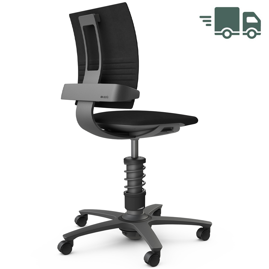 Aeris 3Dee Bürostuhl Mikrofaser schwarz Standard-Feder - Gestell schwarz