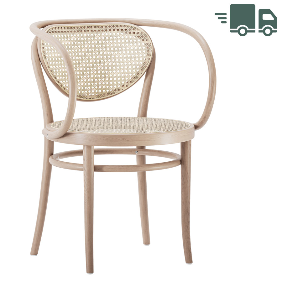 THONET 210 R Bugholzarmlehnenstuhl Buche natur mit Rohrgeflecht