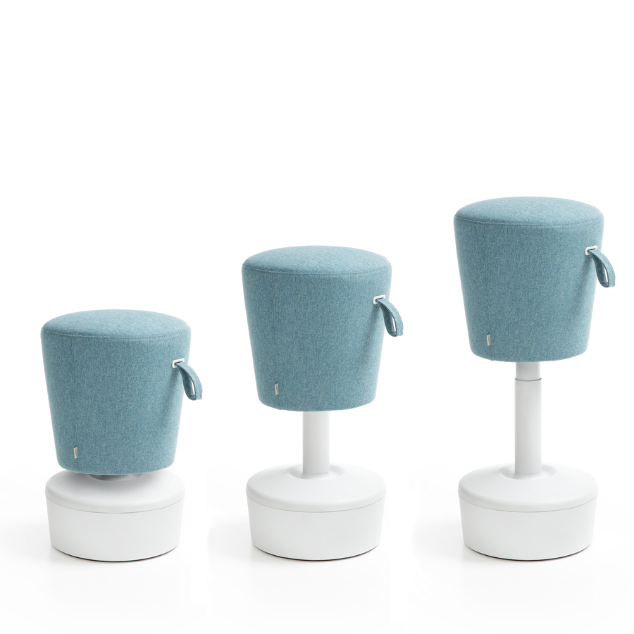 Profim Mickey - Bezug Medley 67006 - drei Sitzpositionen mit Tellerfuß in Kunststofffarbe hellgrau RAL 7047