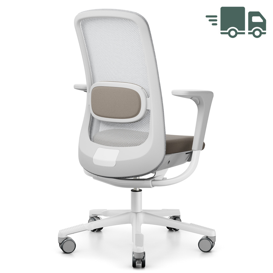 HAG SoFi Mesh 7500 Bürostuhl mit Netzrücken grau - Stoff select braun - Slideback Armlehnen