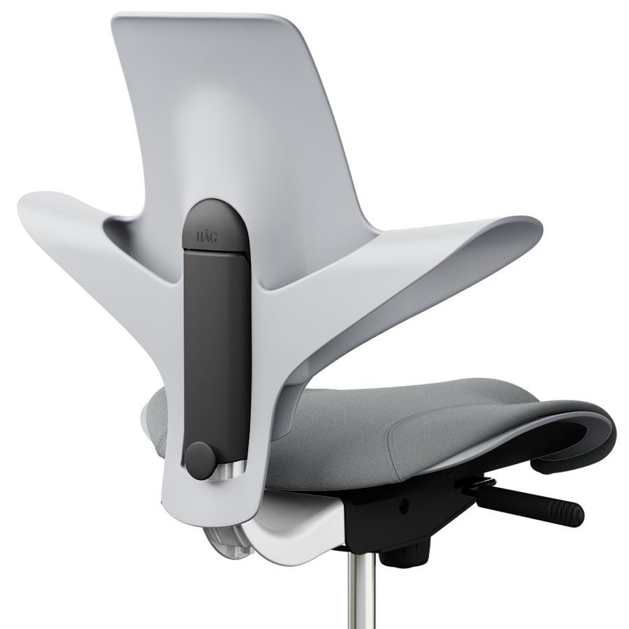HAG CAPISCO PULS 8020 hellgrau mit Stoff Select hellgrau - Gestell weiß - Nahaufnahme
