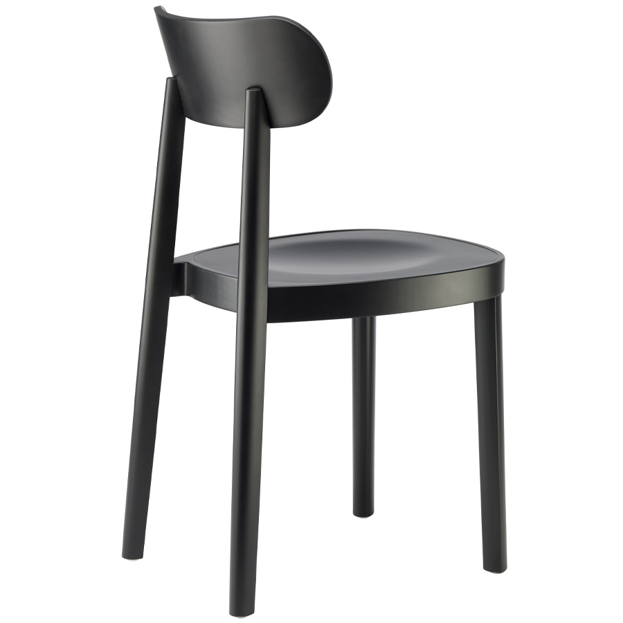 THONET 118 M Holzstuhl mit Muldensitz Buche gebeizt schwarz - Seitenansicht