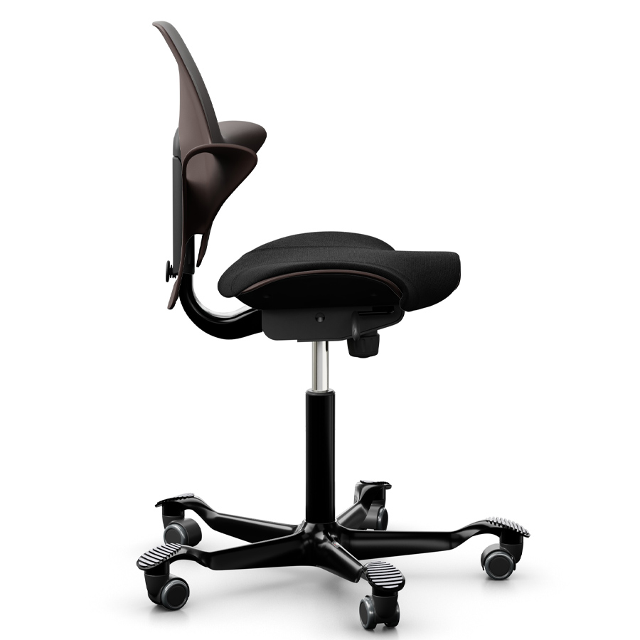 HAG CAPISCO PULS 8020 braun mit Stoff Cura schwarz - Gestell schwarz - Seitenansicht