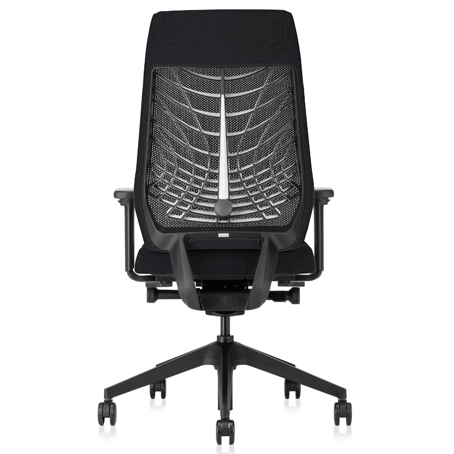 Interstuhl JOYCEis3 JC217 Bürostuhl mit Netzrücken hoch Farbe schwarz - Rückansicht