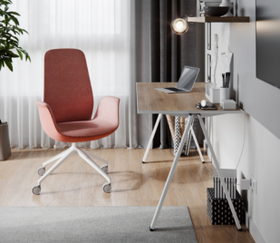 LD Seating Puto Chefsessel mit Netzbezug in schwarz mit Armauflgen