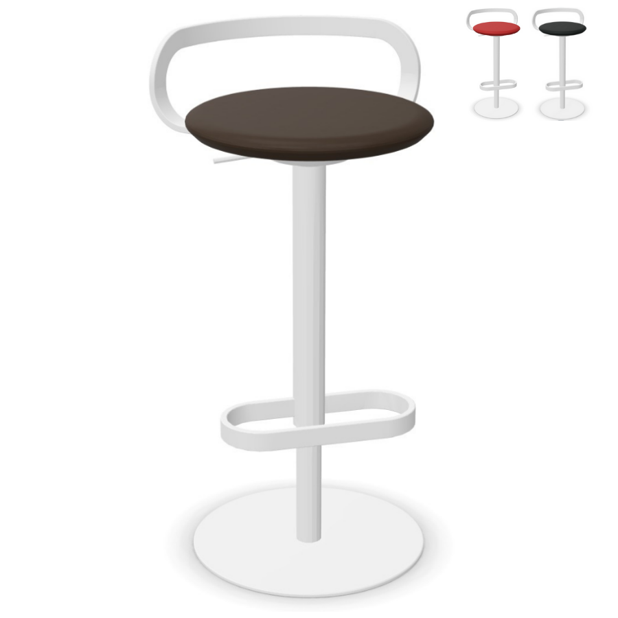 lapalma MAK S110 Barhocker | Softlederbezug | Gestell weiß