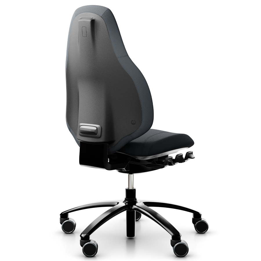 RH Mereo 220 mit hoher Rückenlehne - Stoff select grau - Rückansicht