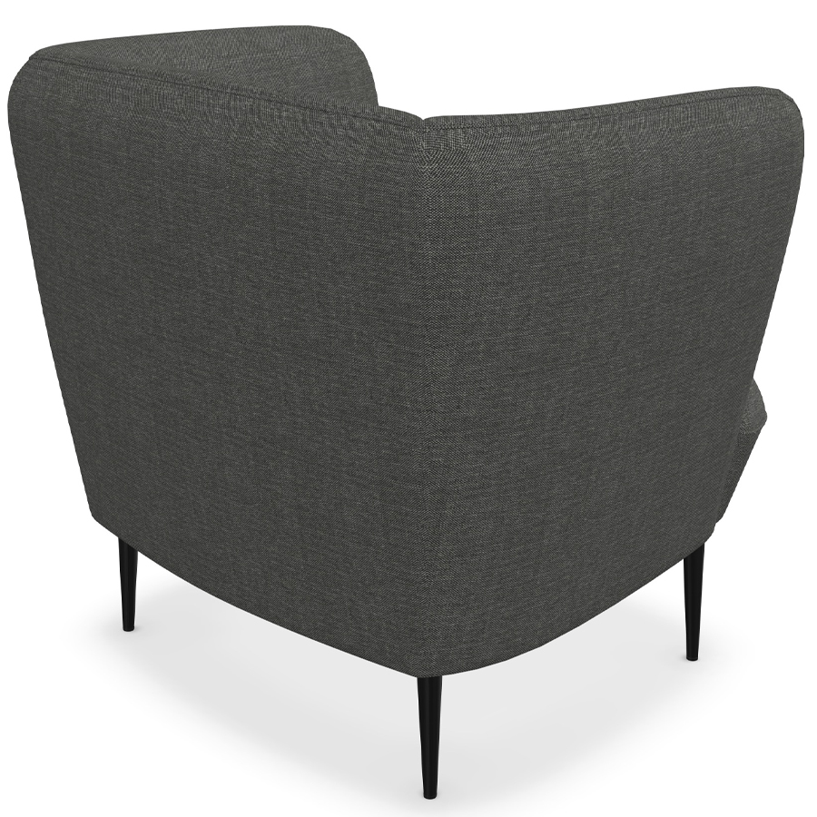 W. Schillig Einzelsessel Ella mit Metallfüßen - schwarz-weiß - Rückansicht