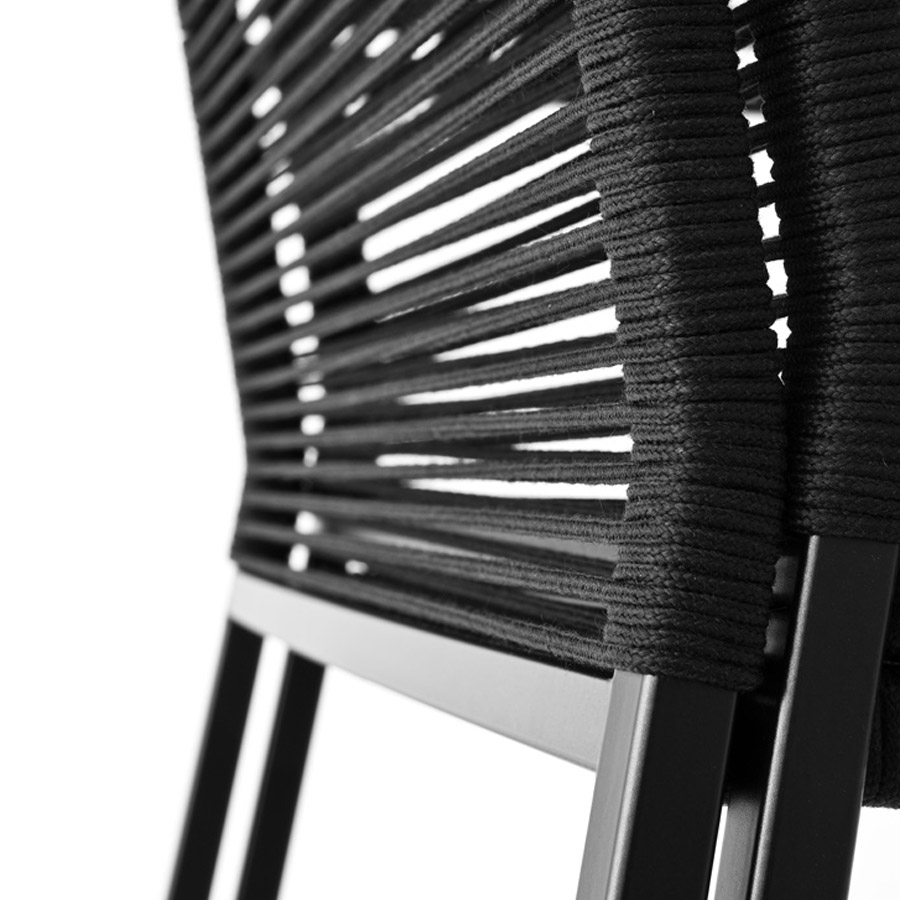 lapalma ARIA Gartenstuhl | Sitfzfläche schwarz | Nahaufnahme Rücken