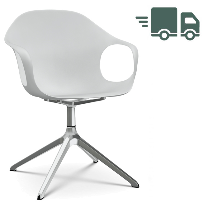 Kristalia Elephant Drehstuhl weiß Gestell alu poliert