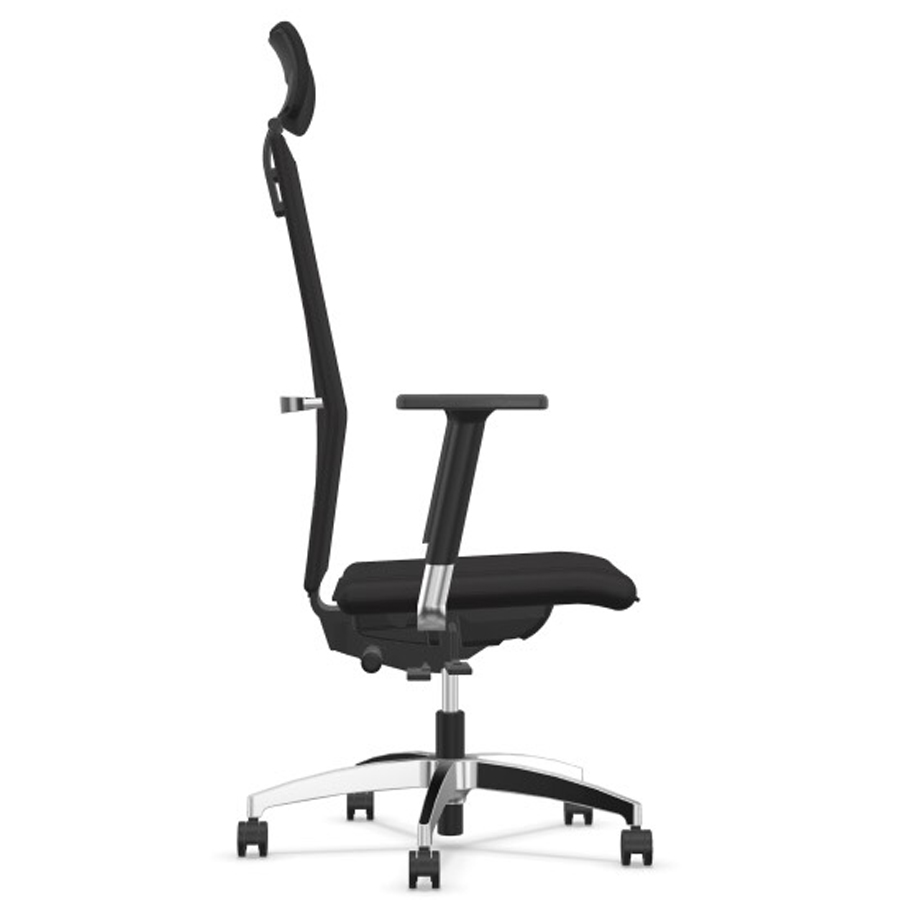 Dauphin Cento Miglia XXL - Bezug King schwarz mit Ergo-Nackenstütze - Seite