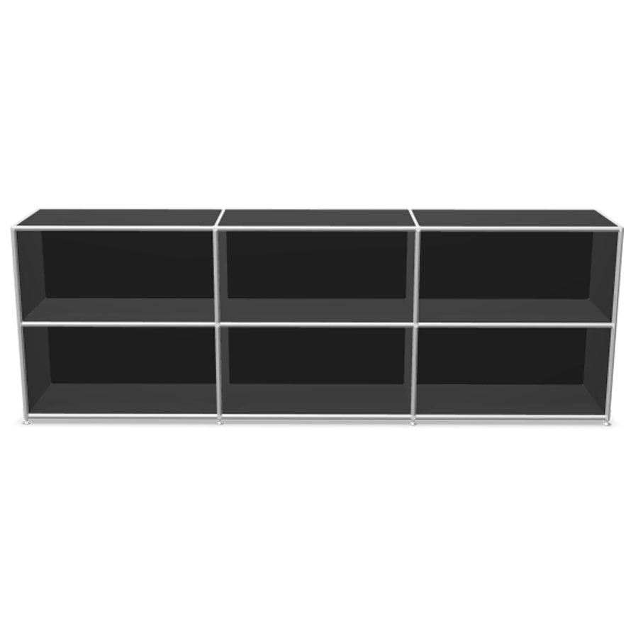 Bosse Regal Chrom 2 OH Breite 240 cm in Melamin schwarz