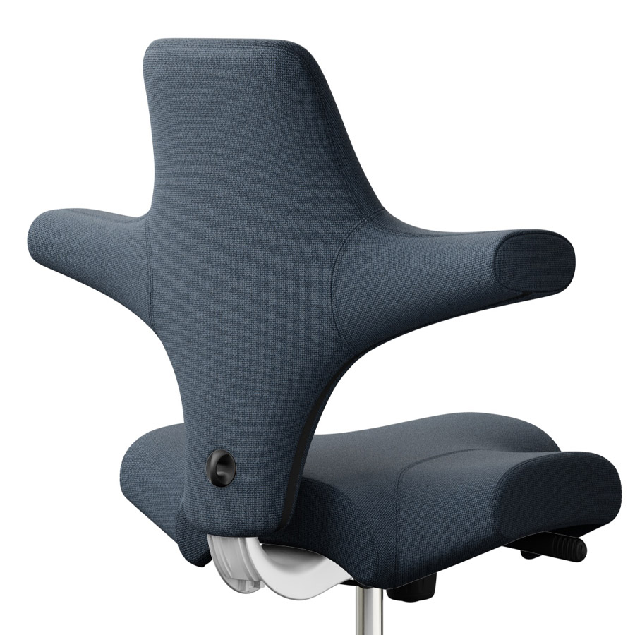 HAG CAPISCO 8106 Stoff Cura dunkelblau mit Sattelsitz - Gestell weiß - Nahaufnahme