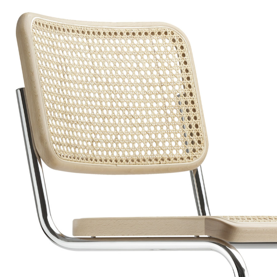 THONET Stahlrohr-Freischwinger S 32 Rohrgeflecht-Sitz Buche natur - Nahaufnahme