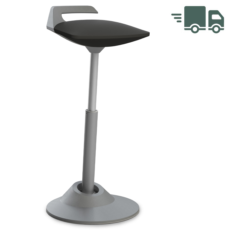 Aeris Muvman Stehhilfe Kunstleder schwarz - Standard-Feder - Gestell grau