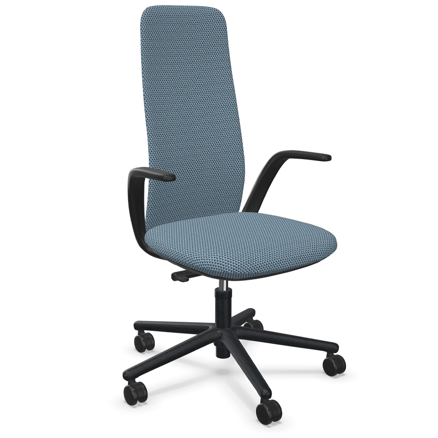 HAWORTH Nia Rückenlehne hoch blau - seitliche Ansicht