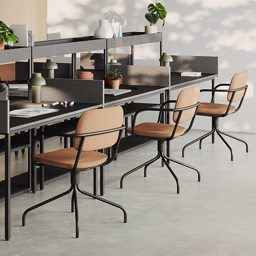 Profim Normo 500HS Konferenzstuhl Drehgestell schwarz, Stoff Remix 252, lange Armlehnen