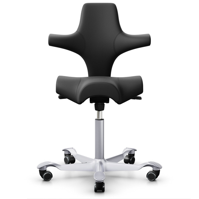 HAG Capisco 8106 Leder Schwarz Gestell Silber