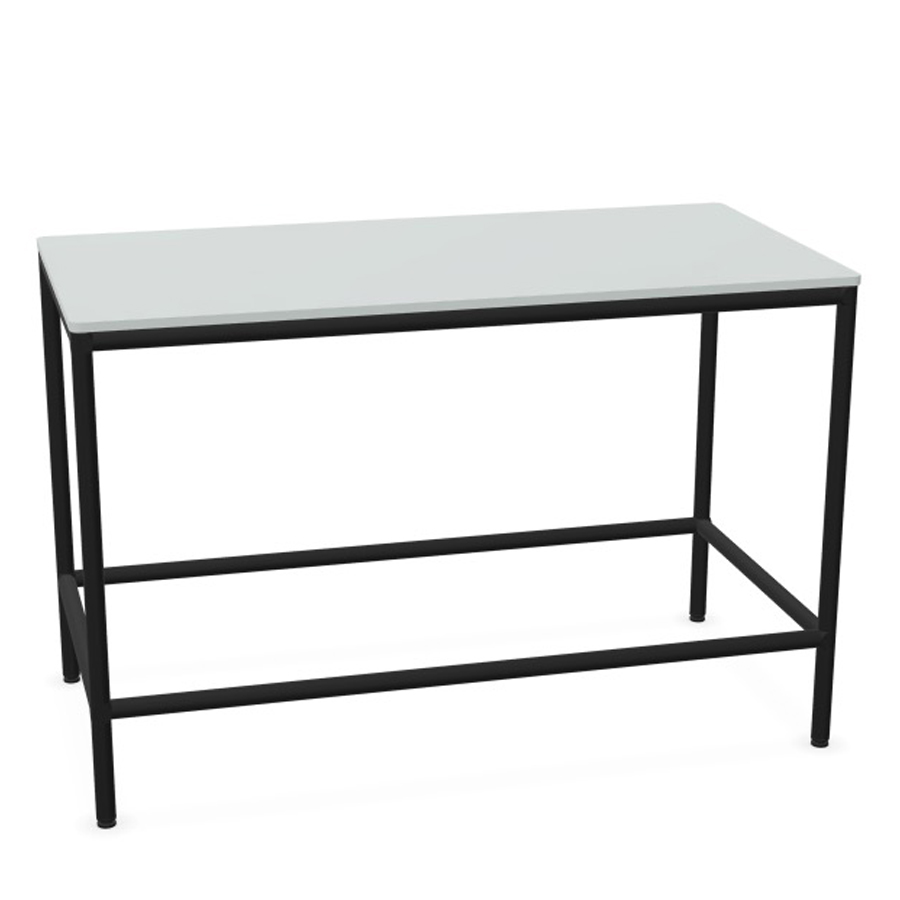 BOSSE S-Desk Stehtisch | Black Edition | Platte Lichtgrau