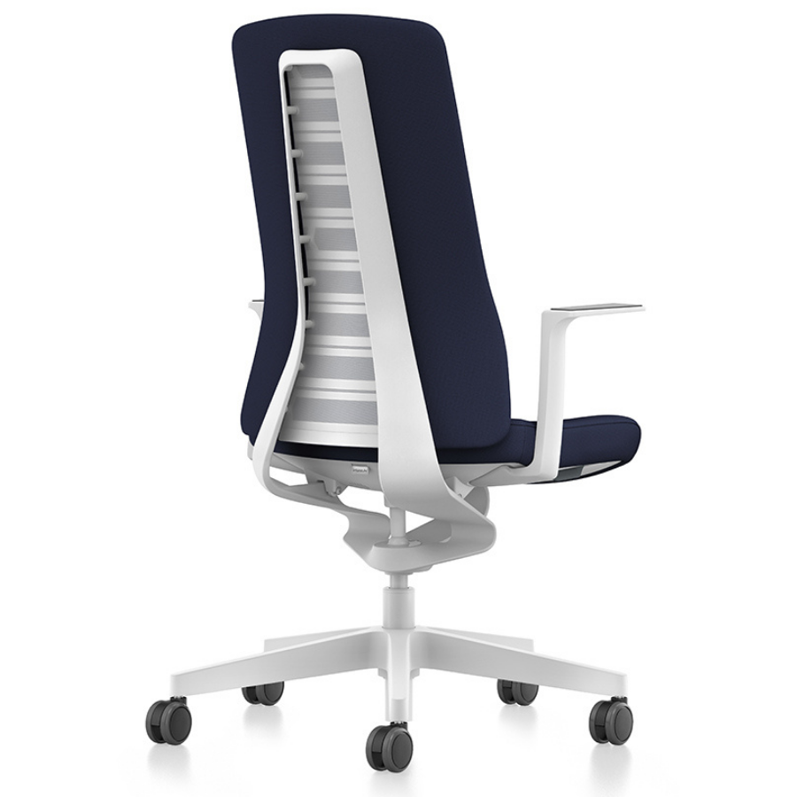 Interstuhl PUREis3 PU113 Bürostuhl mit Polsterrücken weiß blau